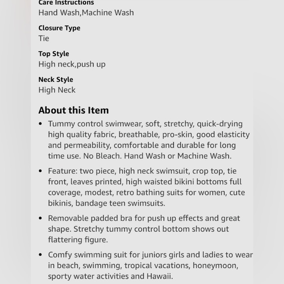 🏖️Saodimallsu Vintage 2 Piece Swimsuit High Neck High Waisted🏖️ NIP - Picture 13 of 13